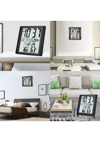 Sıcaklık ve Nem Göstergeli Dijital Duvar Saati 8,6 Inç Geniş Ekran (Yurt Dışından) indirimleri