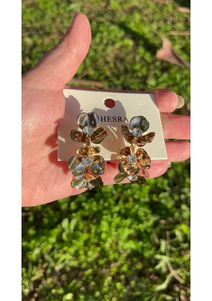 50MM Çiçek Detaylı Zirkon Taşlı Vıp Kararmaz Halka Küpe fırsatları