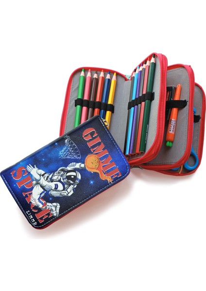 Kalem Kutusu Basketbolcu Astronot Space Desenli Organizer Kalem Kutusu modelleri