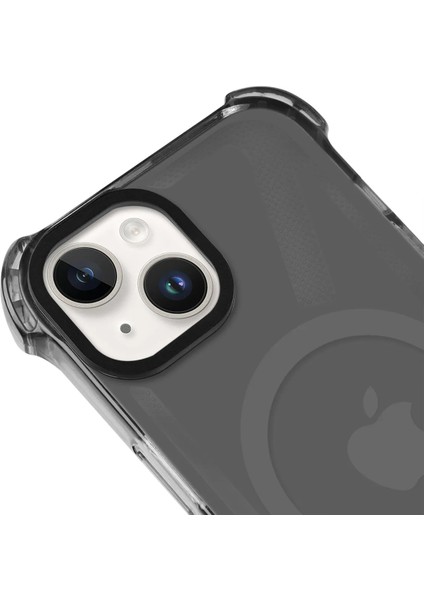 Apple iPhone 14 Magsafe Kablosuz Şarj Özellikli Mıknatıslı Şeffaf Siyah Renkli Kılıf modelleri