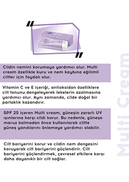 Beauty Multi Cream El ve Yüz Nemlendirici Güneş Koruyucu Onarıcı Yenileyici Aydınlatıcı 60ML