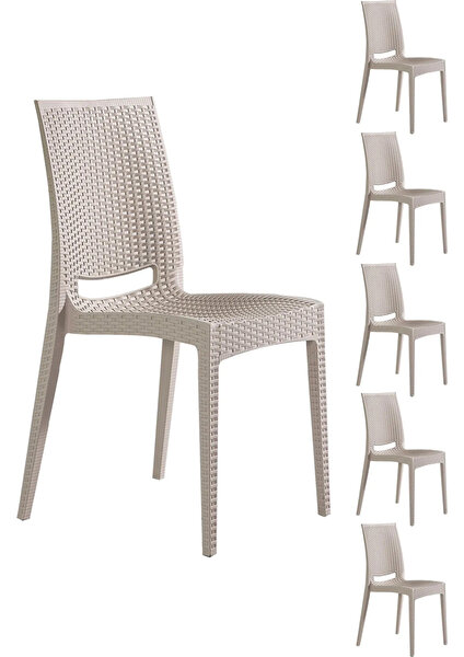 6 Adet Rattan Cappucino Sandalye / Balkon-Bahçe-Teras