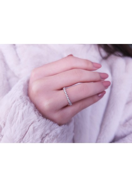 F Renk 0,14 Karat Pırlanta Yarım Tur Yüzük 0423R0194 fırsatları