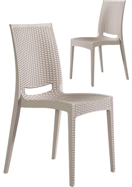 2 Adet Rattan Cappucino Sandalye / Balkon-Bahçe-Teras