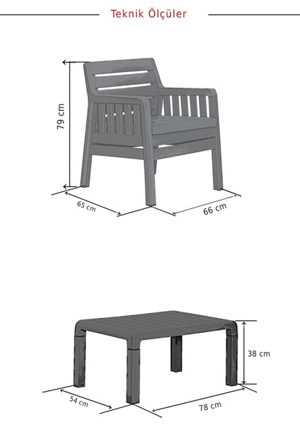 Home 1+ 1 S 2 Kişilik Minderli Bahçe Balkon Oturma Takımı - Cappucino