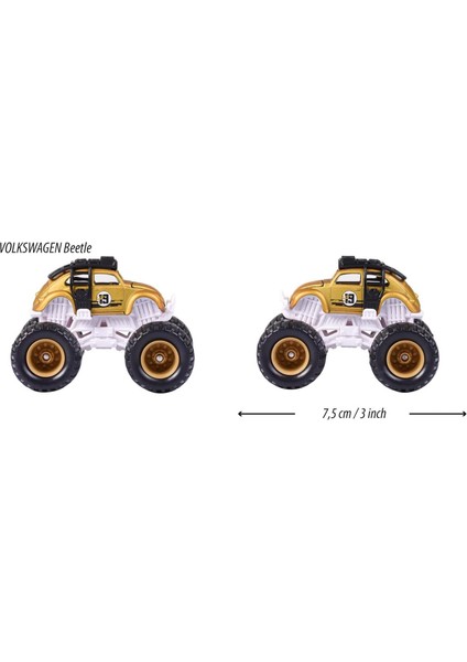 Monster Rockerz Gold Limited Edition 9 Oyuncak Araba Volkswagen Beetle