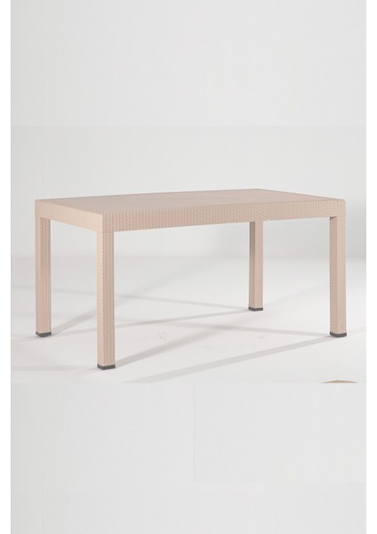 Rattan Lüx Home 6 Kişilik Bahçe Masa Takımı-Cappucino