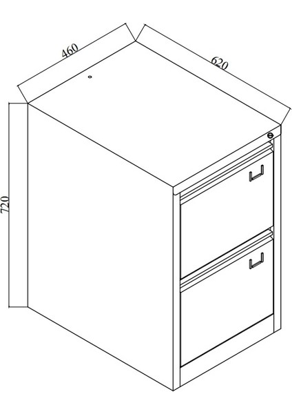 Vera Ofis Mobilya Kartoteks Dolap 2 Çekmeceli
