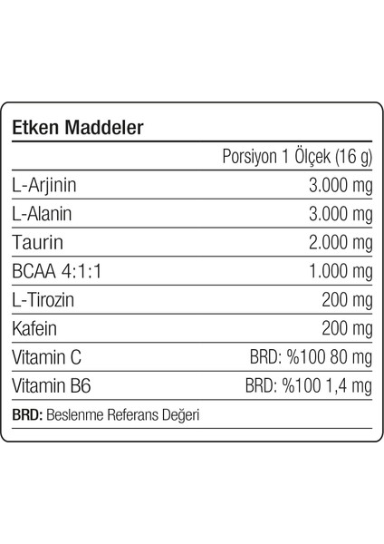 Preworkout 30 Servis 480 gr Vişne&çilek Aromalı fiyatları