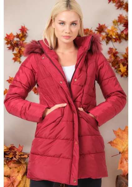 Z6745 Dewberry Bayan Kaban Düz Bordo