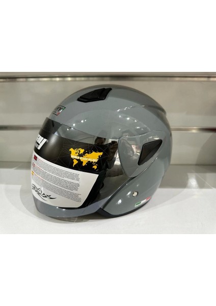 Kask SW-733 Yarım Aynalı Camlı Nardo Gri