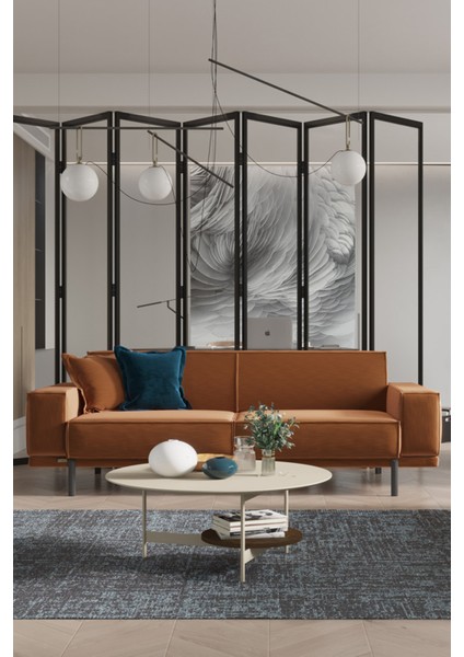Loft 3+1 Salon&oturma Odası Koltuk Takımı - Kiremit&avcı Yeşili