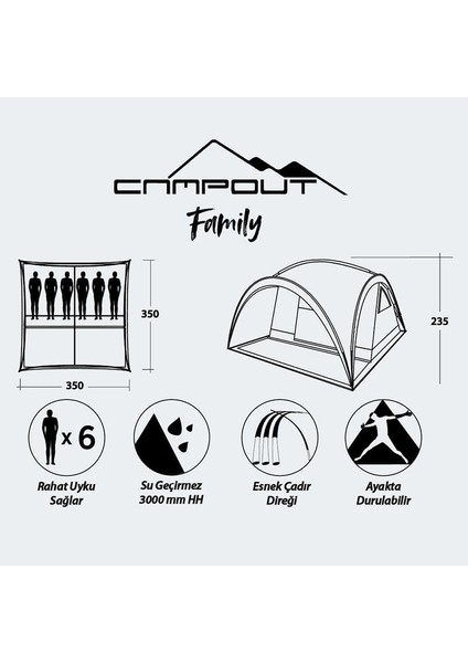 Ng C018 Campout Family Kamp Çadırı (5-6 Kişilik)