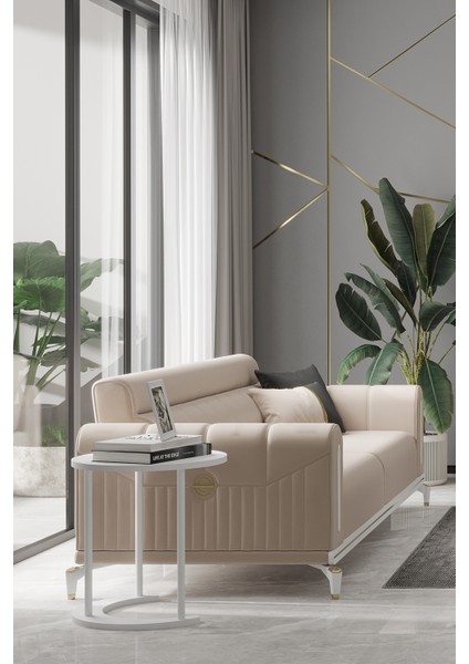 Bella Gold Üçlü Salon&oturma Odası Kanepe - Krem