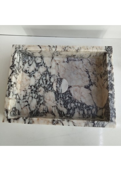 Menekşe Mermer Gizli Giderli Kare Lavabo