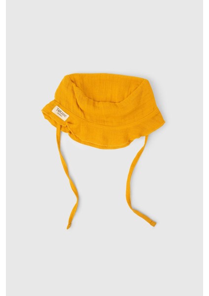 Müslin Bucket Bağcıklı Şapka Sonbahar Sarısı