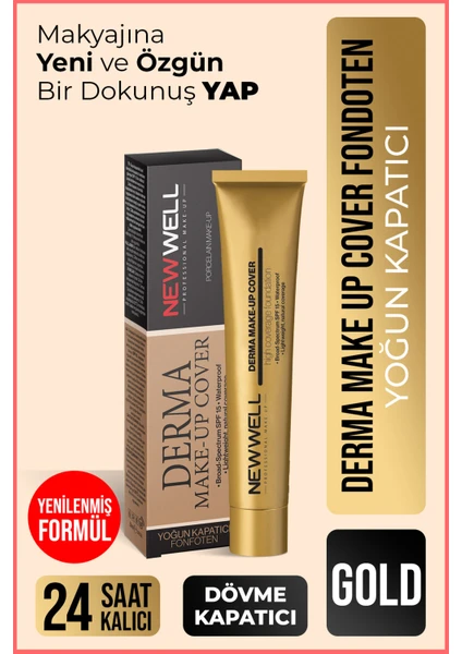 New Well Derma Makeup Cover Yoğun Kapatıcı Fondöten - 01 Gold