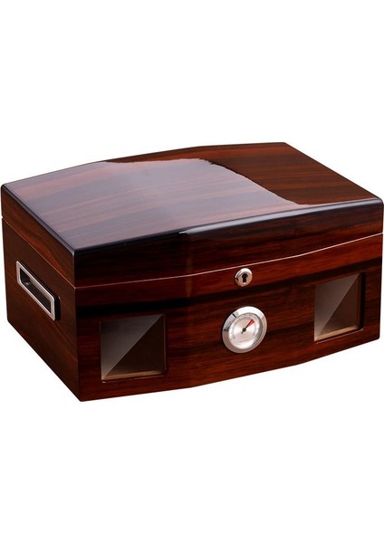 Italyan Sediri 2 Katlı Camlı Özel Humidor Puro Kutusu RD18