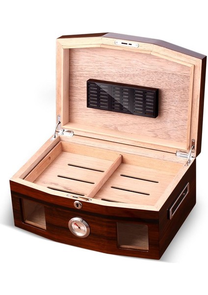 Italyan Sediri 2 Katlı Camlı Özel Humidor Puro Kutusu RD18 fiyatları