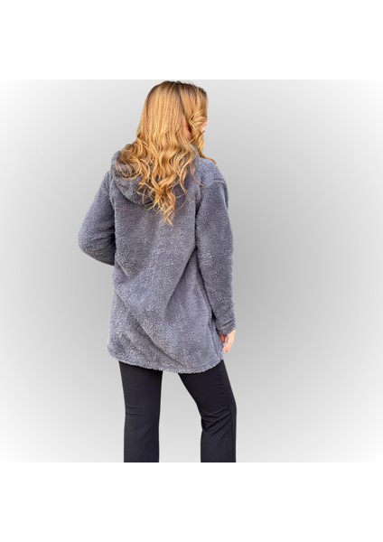 Kadın Kapşonlu Uzun Peluş Tunik Ceket fırsatları