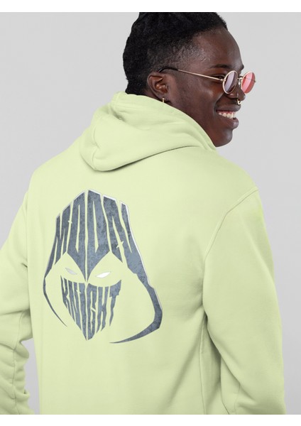 Moon Knight Ön ve Sırt Baskılı 3ip Kalın Kumaş Kapüşonlu Sweatshirt