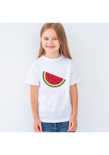 Karpuz Deseni Baskılı Çocuk Tişört T-Shirt Mr-01