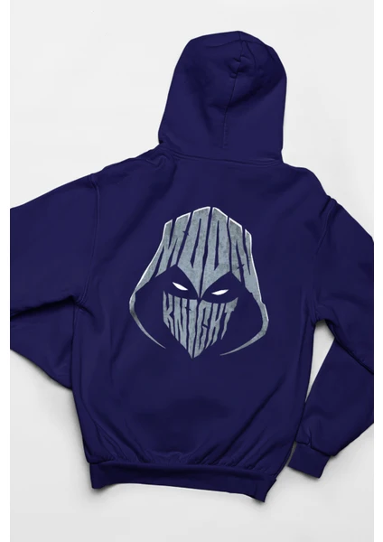 Moon Knight Ön ve Sırt Baskılı 3ip Kalın Kumaş  Kapüşonlu Sweatshirt