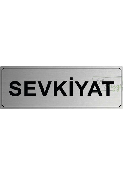 Atölye Çizgi Sevkiyat Yönlendirme Levhası 20 cm x 7 cm Gümüş Fırçalı Metal