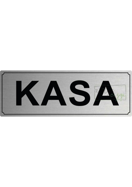 Kasa Yönlendirme Levhası 20 cm x 7 cm Gümüş Fırçalı Metal