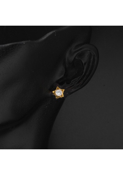 Yıldız Tektaşlı Kolye Küpeli 22 Ayar Altın Set indirimleri