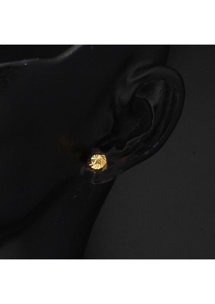 22 Ayar Kalemli Top Altın Küpe 5 mm Küpe modelleri