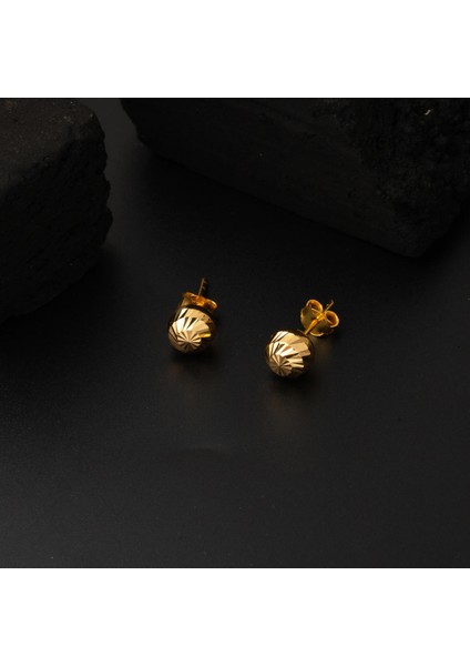 22 Ayar Kalemli Top Altın Küpe 5 mm Küpe indirimleri