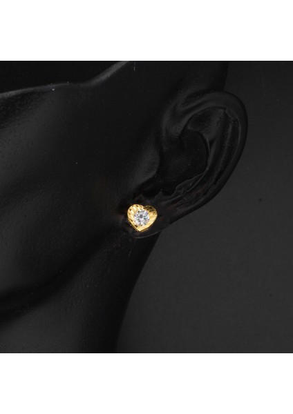 Kalp Tek Taşlı 22 Ayar Altın Takı Seti indirimleri