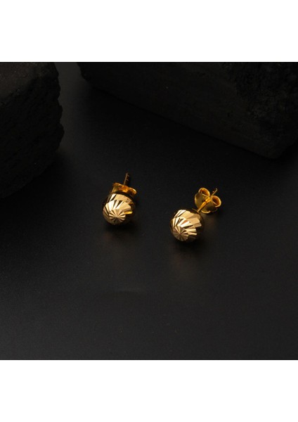 Kalemli 22 Ayar Top Altın Küpe 6 mm Küpe fiyatları