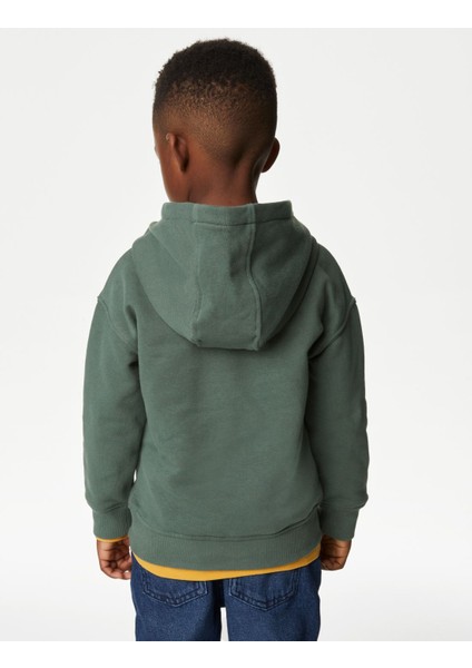 Marks & Spencer Araba Desenli Kapüşonlu Sweatshirt