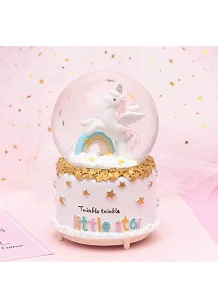 Unicorn Temalı Müzikli ve Işıklı Kar Küresi Unicorn Kar Küresi 12CM