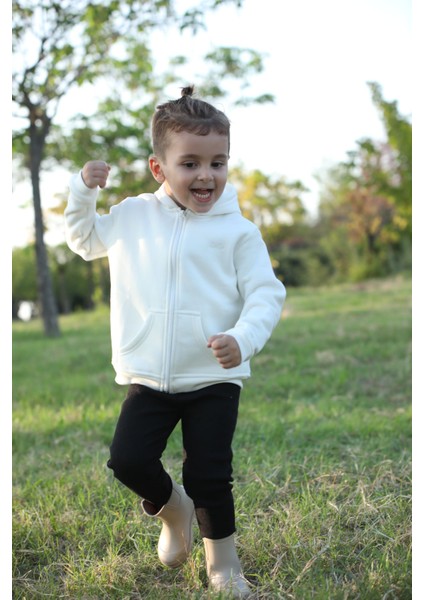 3 Iplik Beyaz Kapişonlu Hırka fiyatları