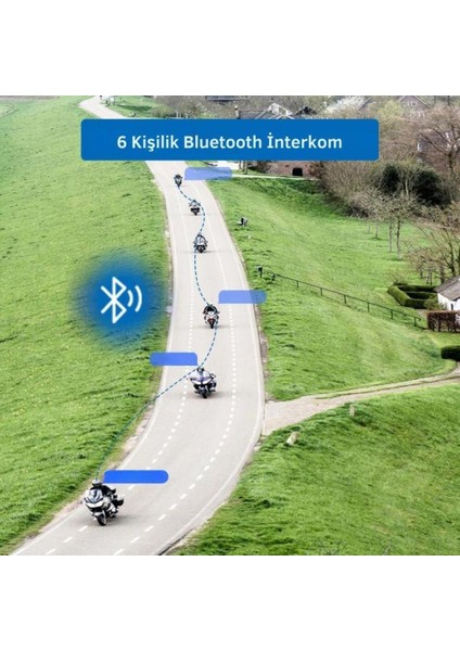 M6 Plus Bluetooth Intercom Mavi
