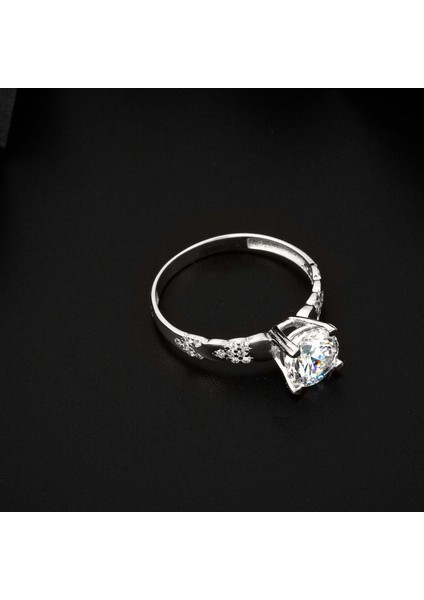 Tek Taş 14 Ayar Beyaz Altın Yüzük fiyatları