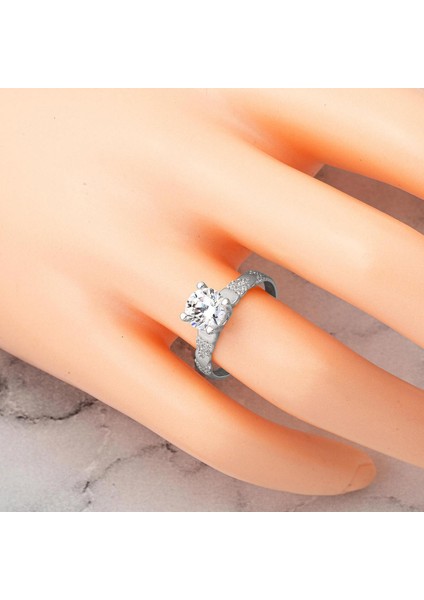 Tek Taş 14 Ayar Beyaz Altın Yüzük modelleri