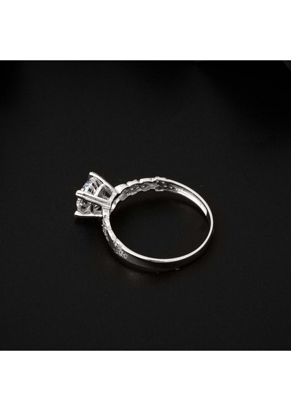 Tek Taş 14 Ayar Beyaz Altın Yüzük fırsatları