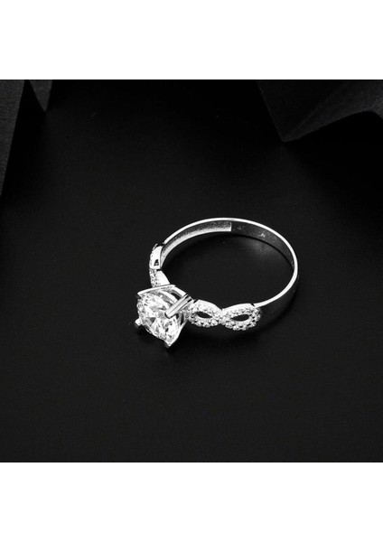 Sonsuzluklu Tektaş 14 Ayar Beyaz Altın Yüzük fiyatları