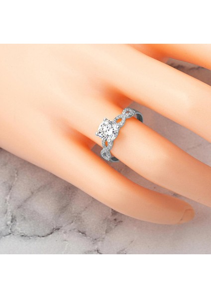 Sonsuzluklu Tektaş 14 Ayar Beyaz Altın Yüzük modelleri