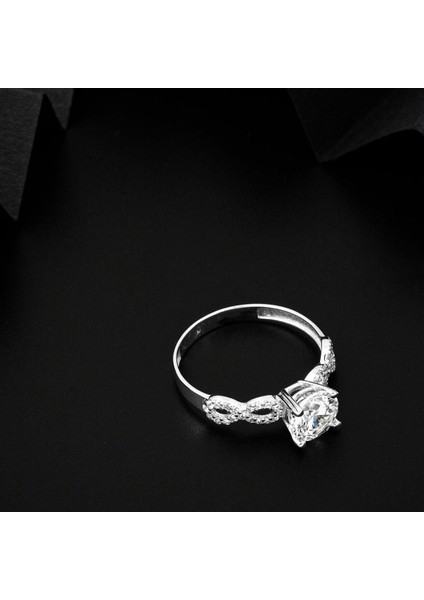 Sonsuzluklu Tektaş 14 Ayar Beyaz Altın Yüzük fırsatları