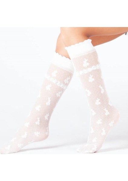 Damla Desenli Daymod 30 Den Çocuk Dizaltı Çorabı 6 12 Yaş