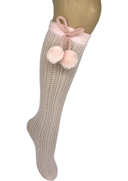 Peri Ponpon Aksesuarlı Çocuk Dizaltı Çorap 2 5 Yaş