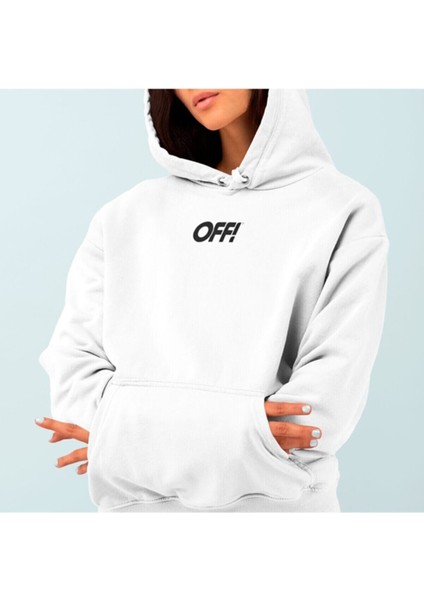 Oversize Beyaz Off Baskılı Sweatshırt