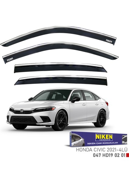 Honda Cıvıc 2022-2024 Sedan Kromlu Cam Rüzgarlığı 4'lü Set indirimleri