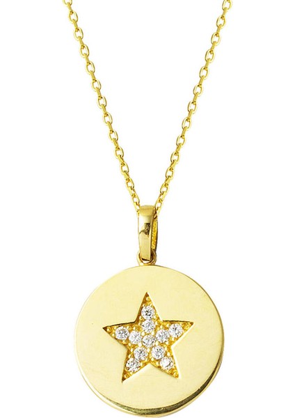 Yıldız Plaka Altın Zincirli Kolye
