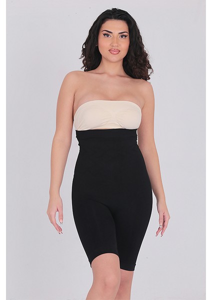 Kadın Ten Dikişsiz Yüksek Bel Toparlayıcı Slip Kadın Korse Siyah